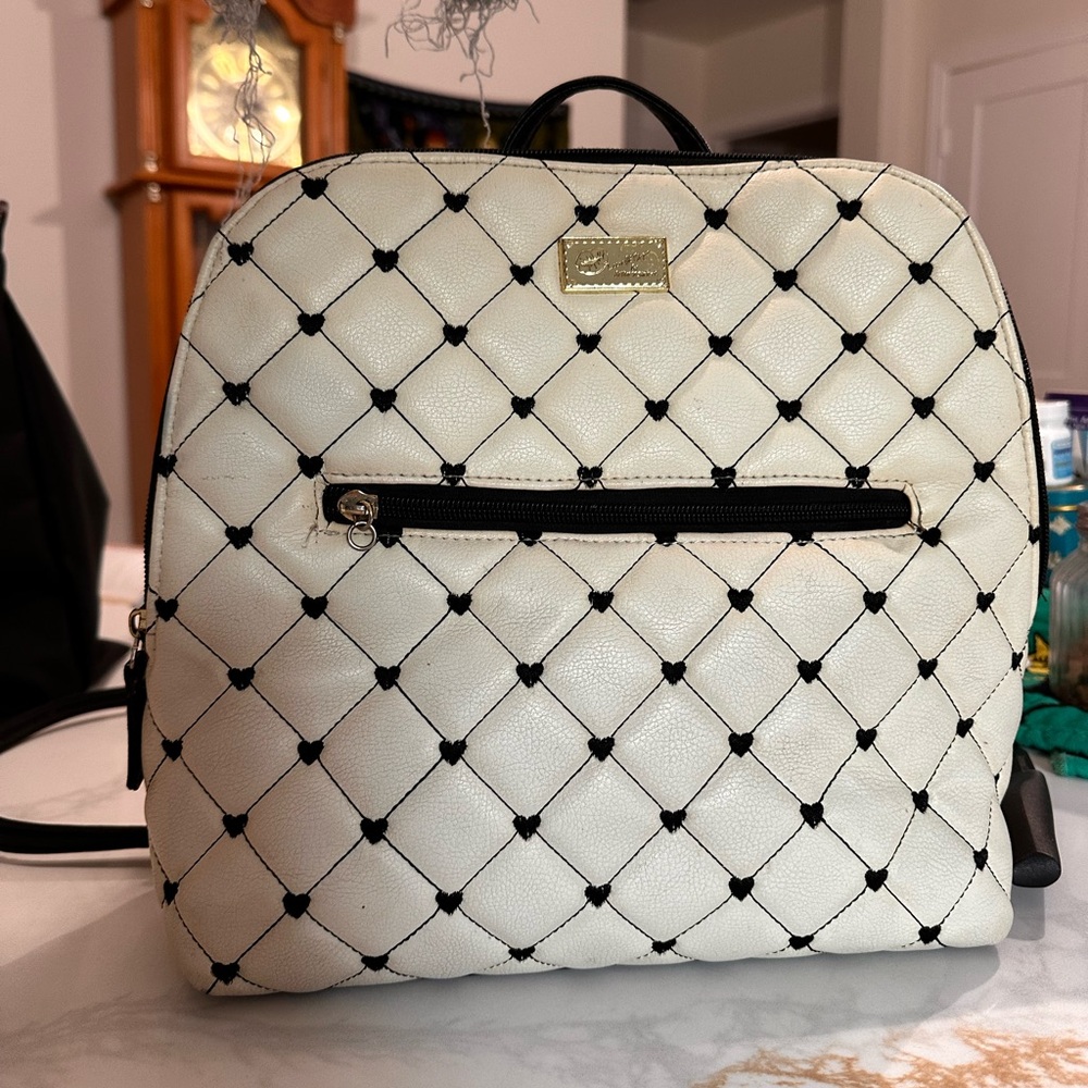 Betsey Johnson Heart Quilted Backpack
